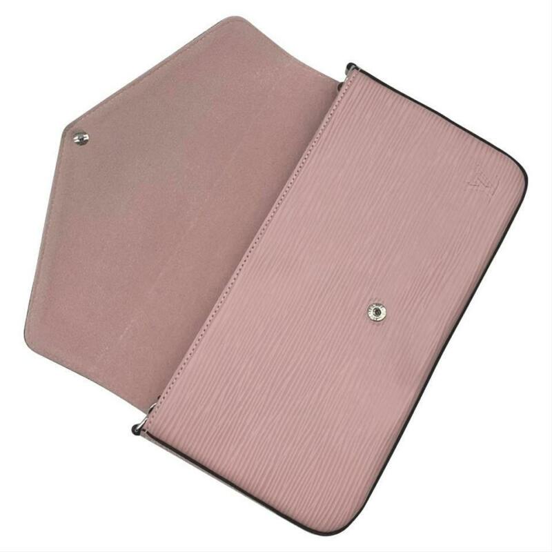 Louis Vuitton Pochette Felicie Rose Ballerine Chain Wallet Pink Epi Leather