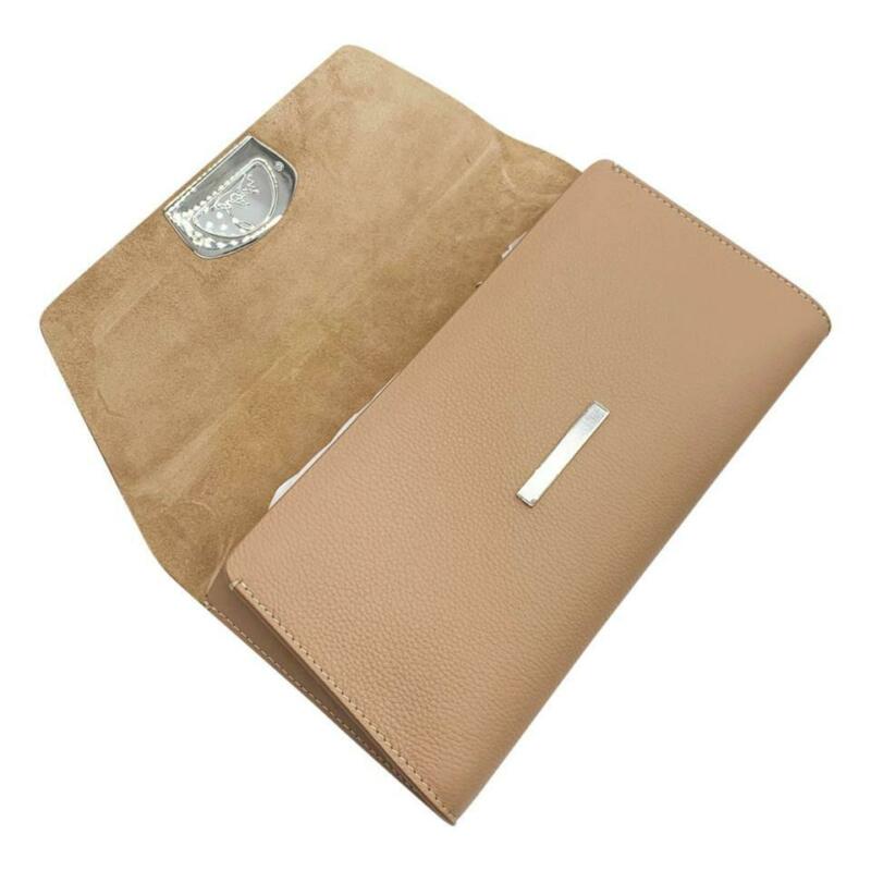 CHRISTIAN LOUBOUTIN Clutch Vero Dodat Velour Suede Beige Leather Shoulder Bag