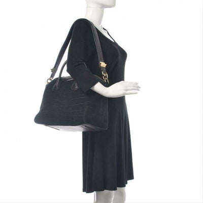 Givenchy Medium Antigona Black Suede Leather Shoulder Bag