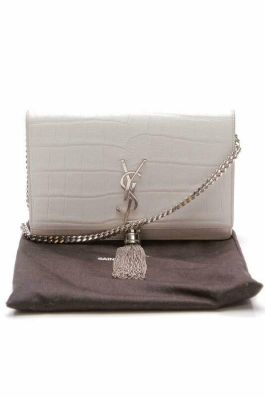Saint Laurent Monogram Kate Chain Wallet Crocodile Calfskin Monogram Tassel