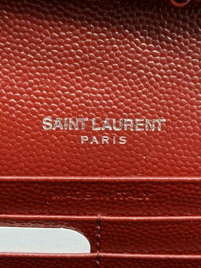 Saint Laurent Red Leather Monogram Wallet on Chain Saint Laurent Paris