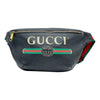 Gucci Belt Bum Retro Print Fanny Pack 80 Black Leather Messenger Bag
