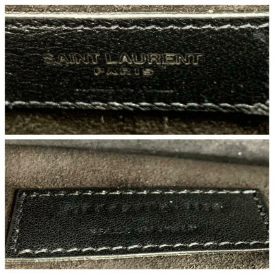 Saint Laurent Monogram Sunset Medium Braided Strap Black Leather Shoulder Bag