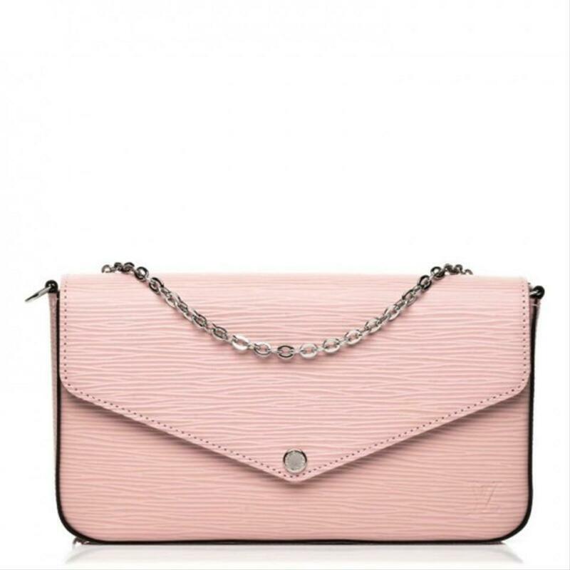 Louis Vuitton Pochette Felicie Rose Ballerine Chain Wallet Pink Epi Leather