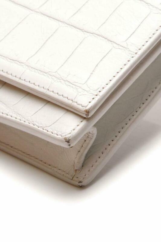 Saint Laurent Monogram Kate Chain Wallet Crocodile Calfskin Monogram Tassel