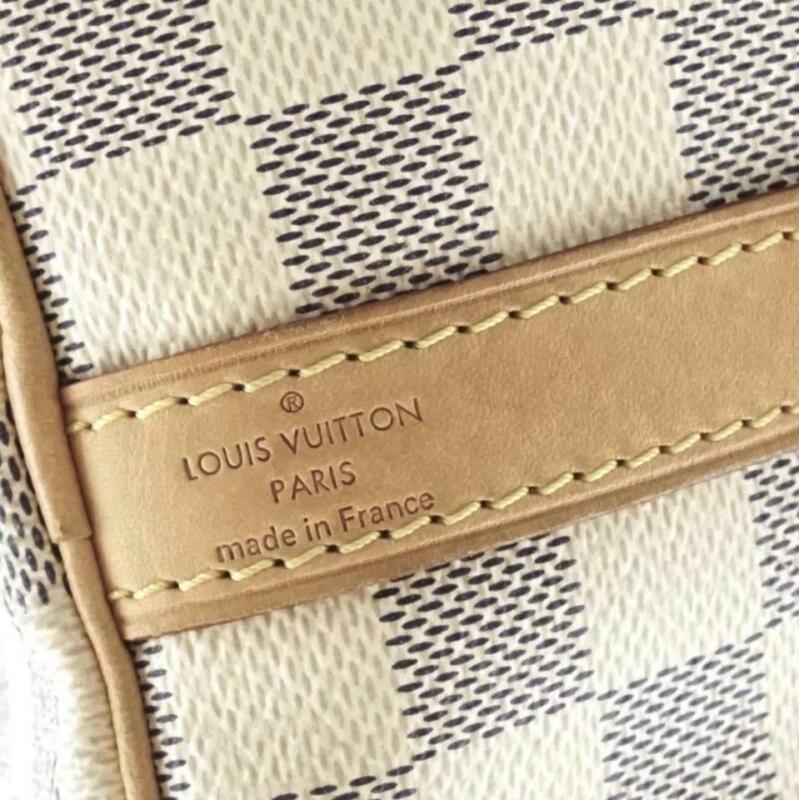 Louis Vuitton Speedy 25 Damier Azur Bandouliere White Coated Canvas Cross Body