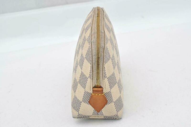 Louis Vuitton White Pouch Damier Azur Cosmetic Bag