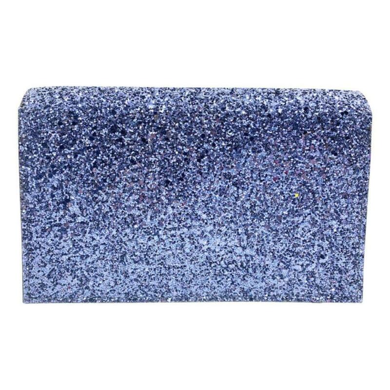 Saint Laurent Monogram Kate Chain Wallet New Chain Glitter Tassel Blue Leather