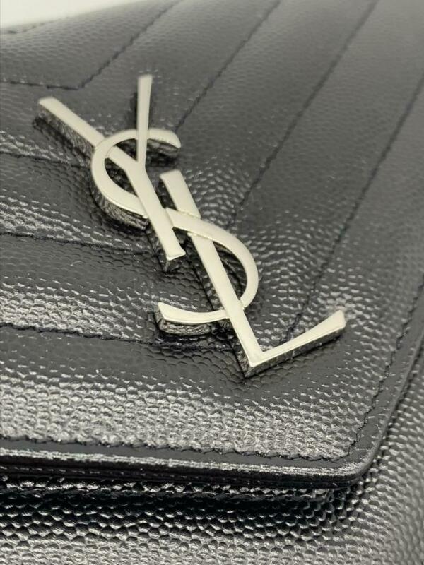 Saint Laurent Chain Wallet Envelope Woc Monogram Black Leather Cross Body Bag