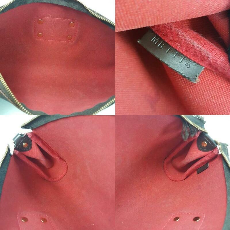 Louis Vuitton Eva Damier Ebene Chain Brown Coated Canvas Cross Body Bag