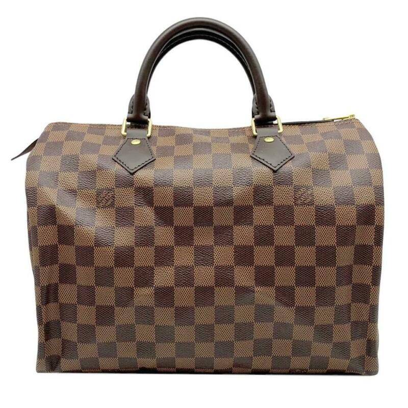 Louis Vuitton Speedy 30 Damier Ebene Brown Coated Canvas Satchel