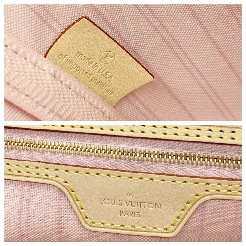 Louis Vuitton Neverfull Mm Rose Ballerine Azur Tote White Damier Ébène Canvas