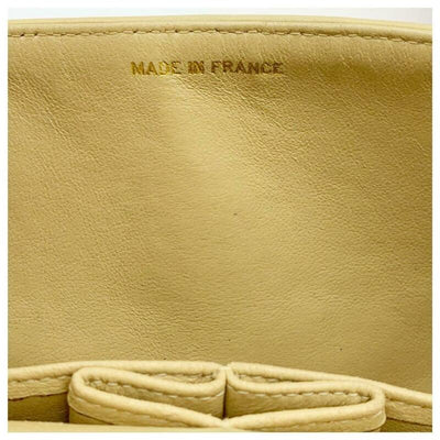 Chanel Double Flap Chain Vintage Medium Beige Lambskin Leather Shoulder Bag