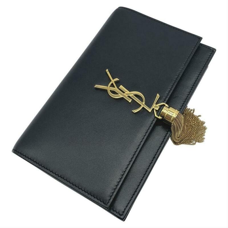 Saint Laurent Monogram Kate Chain Wallet Smooth Calfskin Classic Tassel Black