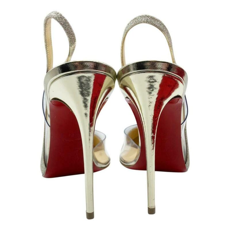 Christian Louboutin Gold Optisexy Glitter Slingback Pumps