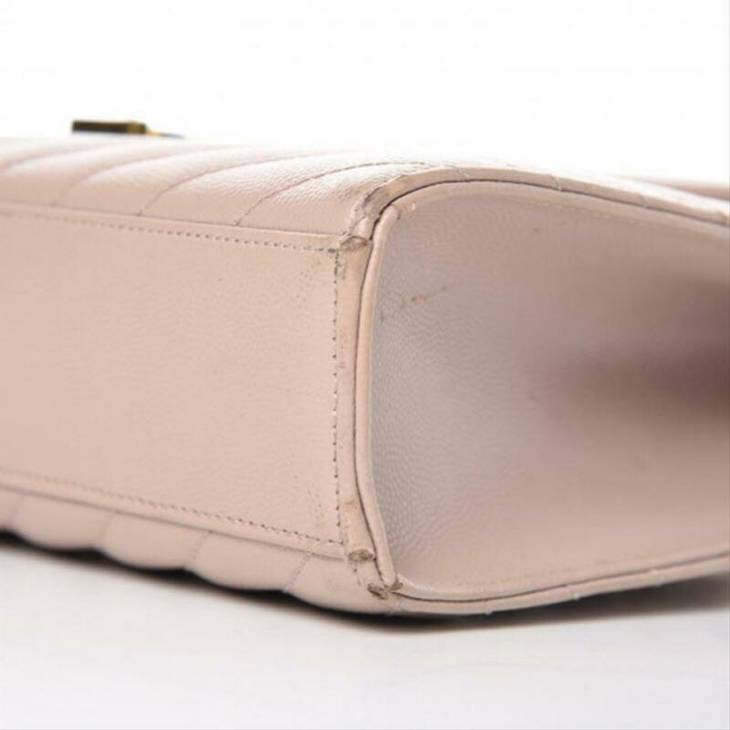 Saint Laurent Envelope Grain De Poudre Matelasse Chevron Large Monogram Satchel