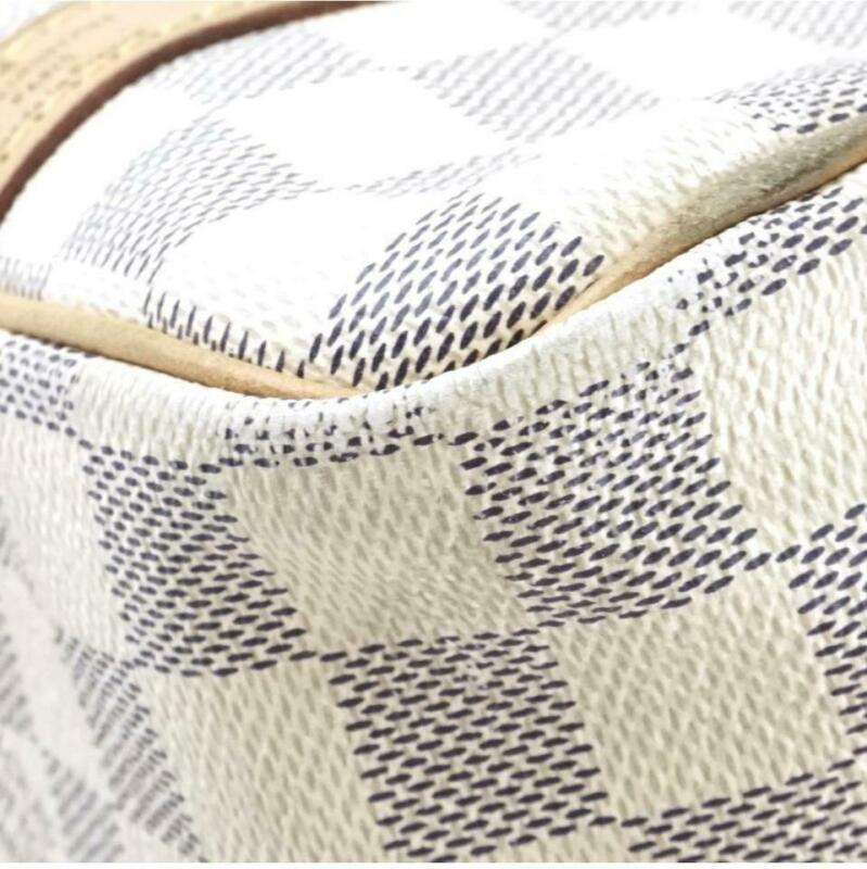 Louis Vuitton Speedy 25 Damier Azur Bandouliere White Coated Canvas Cross Body