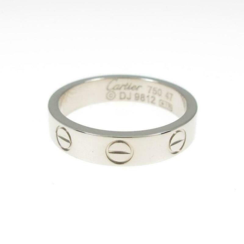 Cartier Gold 18k White 3.5mm Love Wedding Band 47 4 Ring