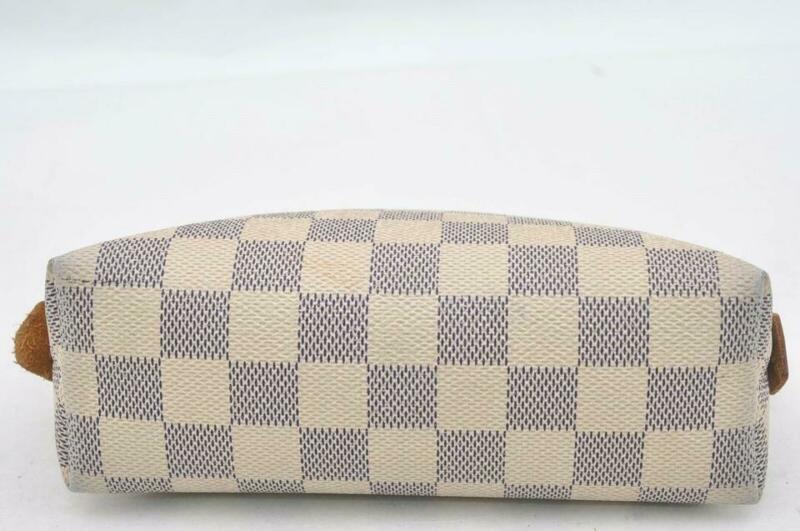 Louis Vuitton White Pouch Damier Azur Cosmetic Bag