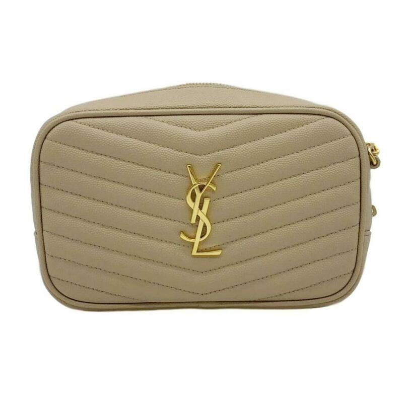 Saint Laurent Loulou Monogram Ysl Camera Beige Leather Cross Body Bag