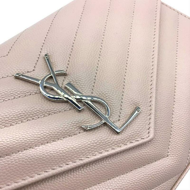 Saint Laurent Chain Wallet Medium Woc Pink Leather Cross Body Bag