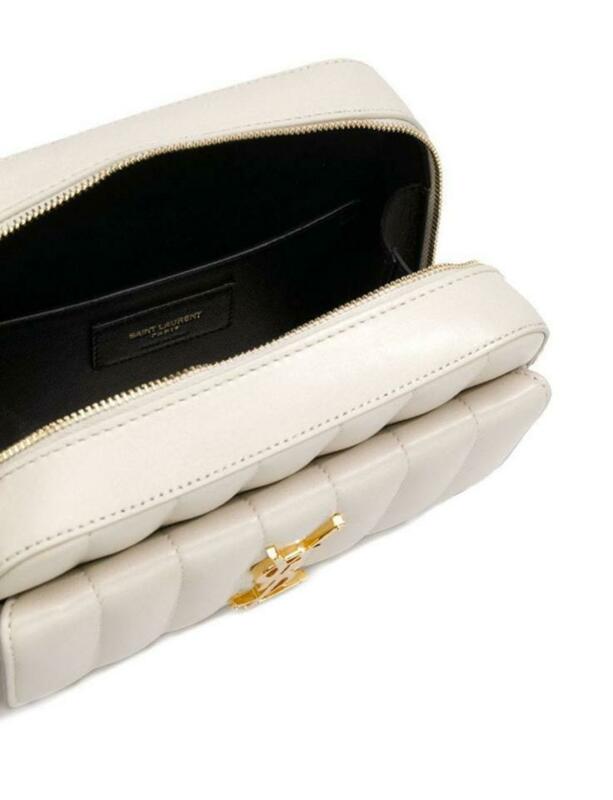 Saint Laurent Camera Vicky Matelasse White Lambskin Leather Shoulder Bag