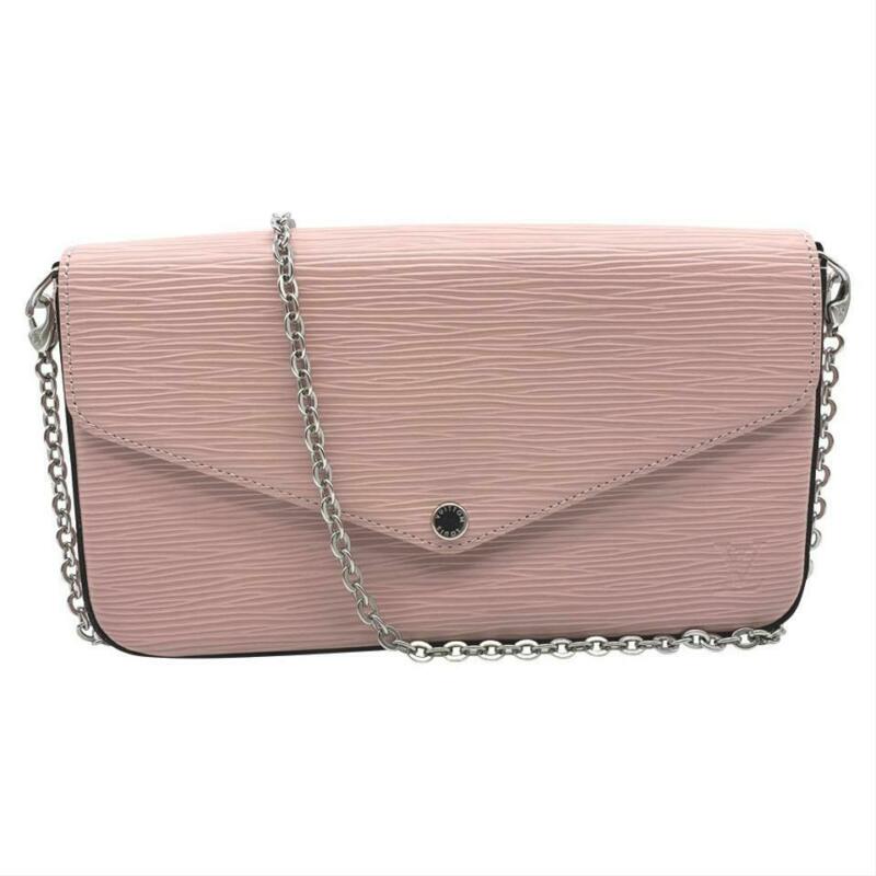 Louis Vuitton Pochette Felicie Rose Ballerine Chain Wallet Pink Epi Leather
