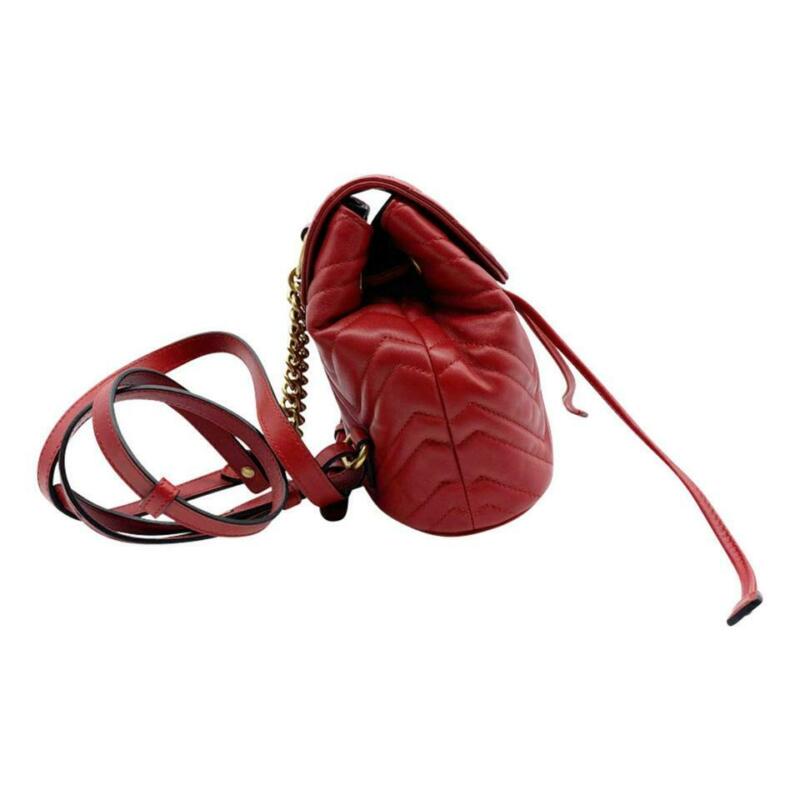 gucci girls mini backpack Gucci GG Shoulder Bag Marmont Mini Red Leather Backpack