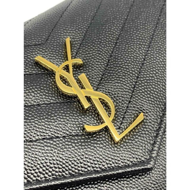 Saint Laurent Chain Wallet Small Black Leather Cross Body Bag