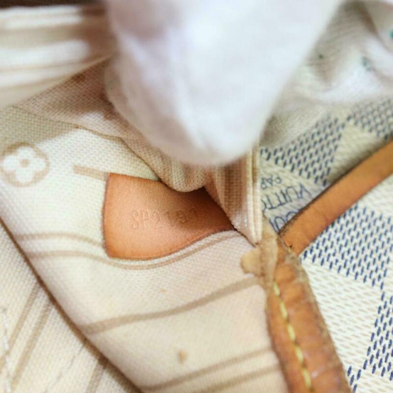 Louis Vuitton Neverfull Mm White Damier Azur Canvas Tote