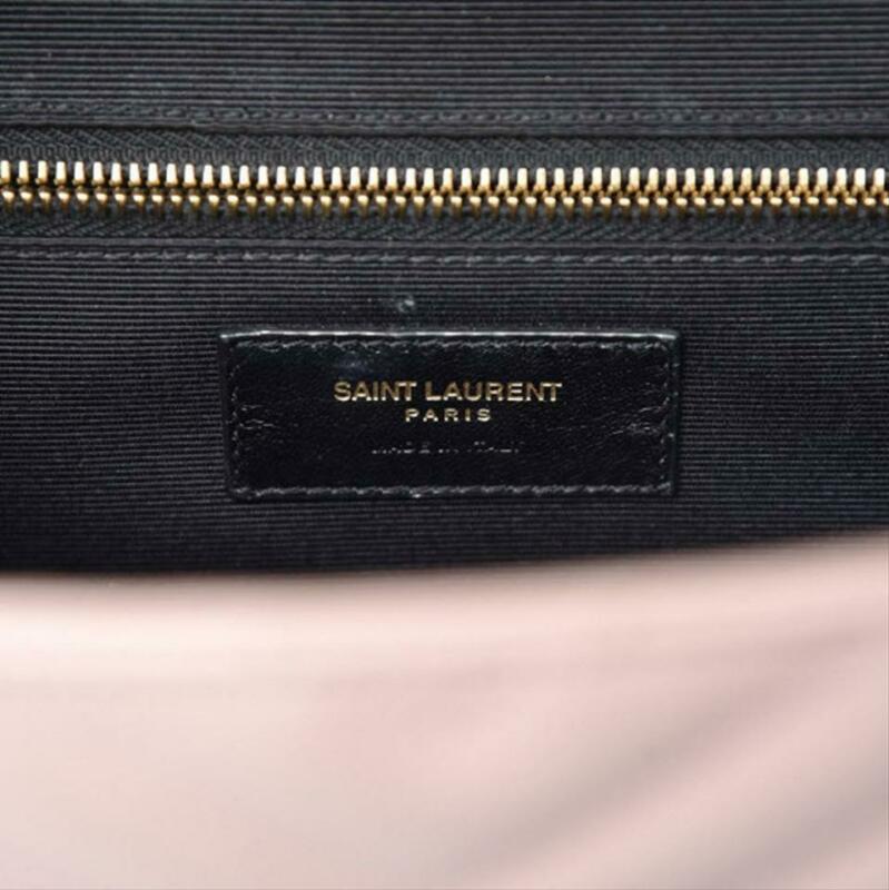 Saint Laurent Envelope Grain De Poudre Matelasse Chevron Large Monogram Satchel