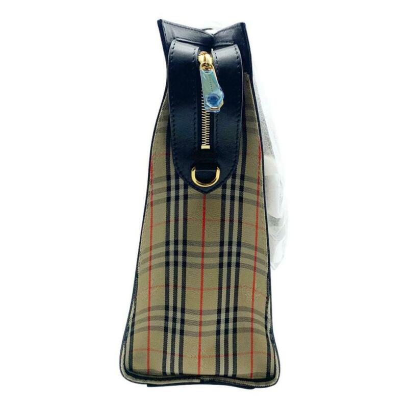 Burberry Bag Link 1983 House Check Shoulder Black Coated Canvas Tote