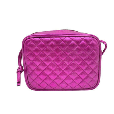 Gucci Camera Quilted Metallic Pink Leather Cross Body Bag