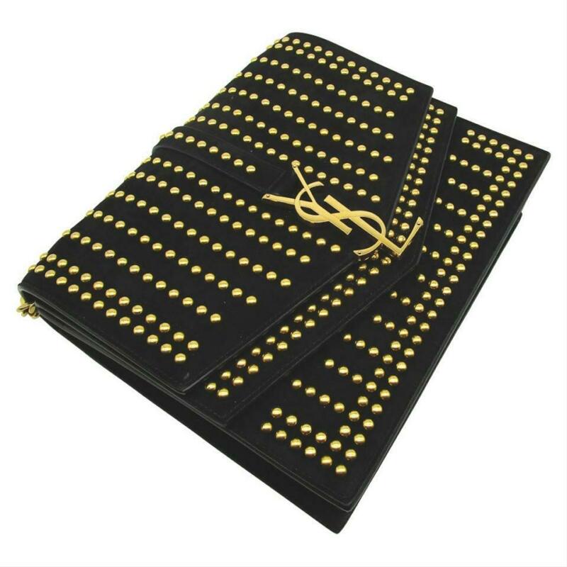 Saint Laurent Sulpice Monogram Ysl Triple-flap Black Suede Leather Cross Body