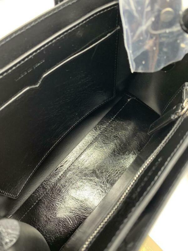 Burberry Small Banner Tote Black Patent Leather Shoulder Bag