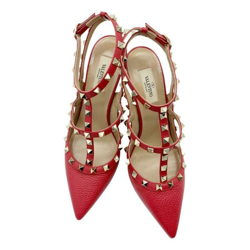 Valentino Pink Rockstud T-strap Rock Pumps