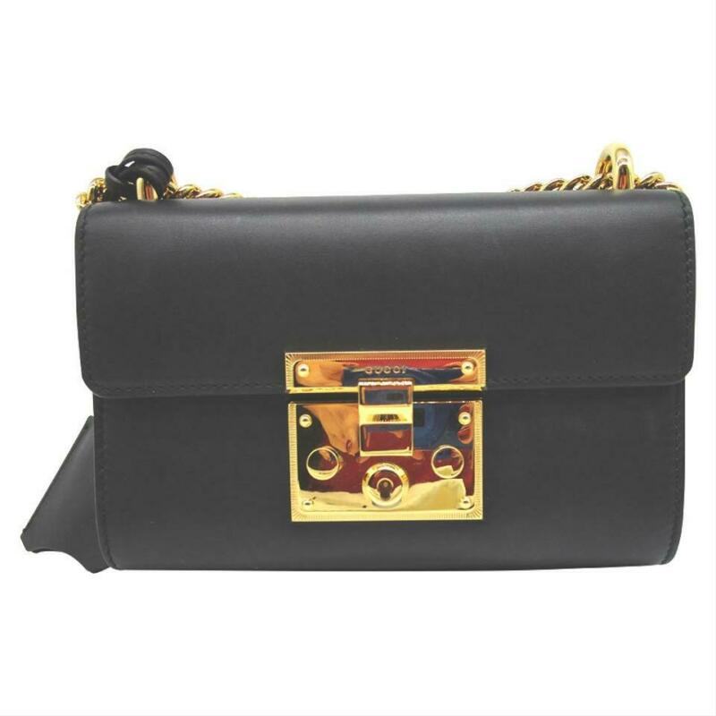 Gucci Padlock Small Chain Black Leather Cross Body Bag