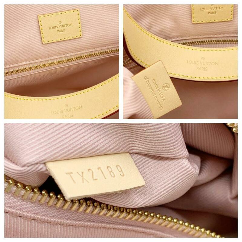 Louis Vuitton Graceful Pm Rose Ballerine White Damier Azur Canvas Hobo Bag