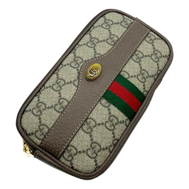 Gucci Ophidia Belt Brown Gg Supreme Canvas Cross Body Bag