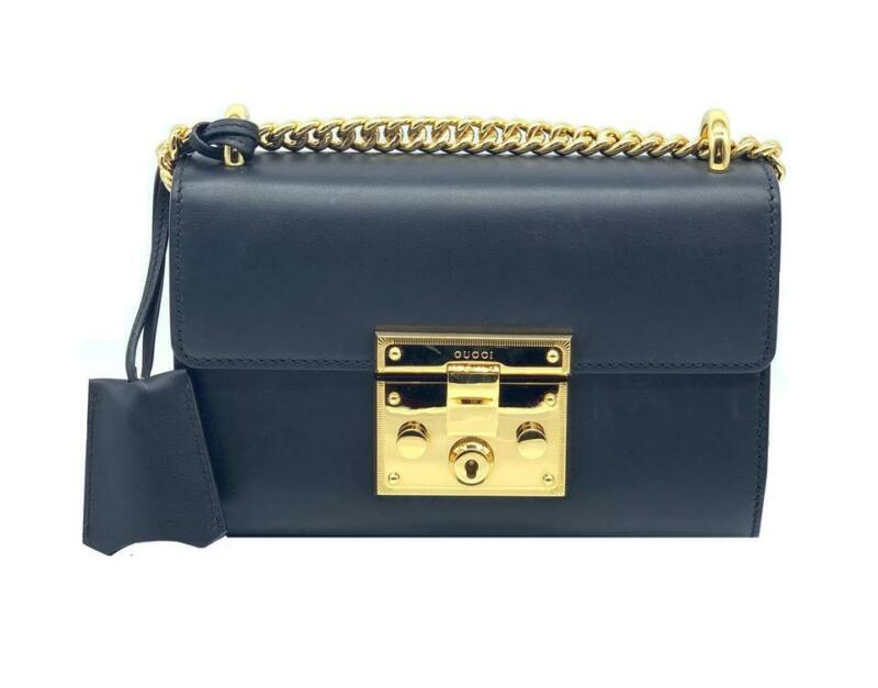 Gucci Padlock Small Chain Black Leather Cross Body Bag