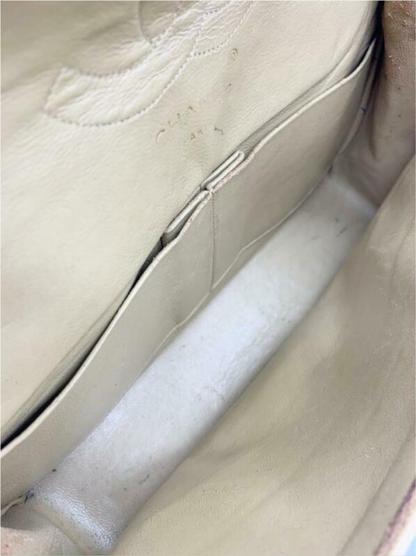 Chanel Double Flap Medium Chain Beige Leather Shoulder Bag