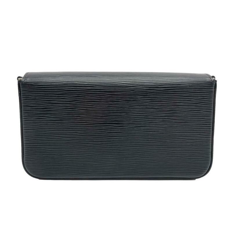 Louis Vuitton Pochette Felicie With Chain and Card Case Noir Black Epi Leather