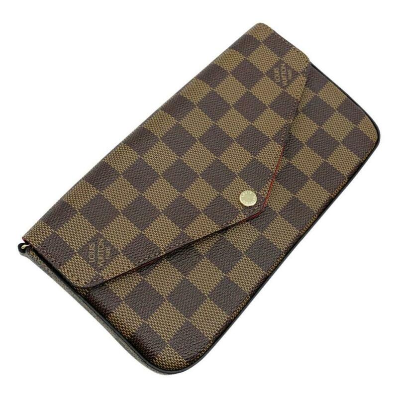 Louis Vuitton Pochette Felicie Chain Wallet Brown Damier Ébène Canvas Shoulder