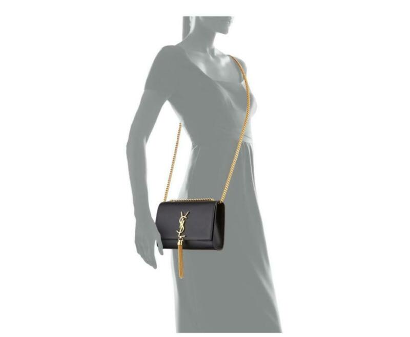 Saint Laurent Monogram Kate Small Tassel Monogram Black Leather Cross Body Bag