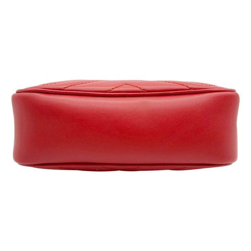 Gucci GG Chain Camera Marmont Mini Red Cross Body Bag