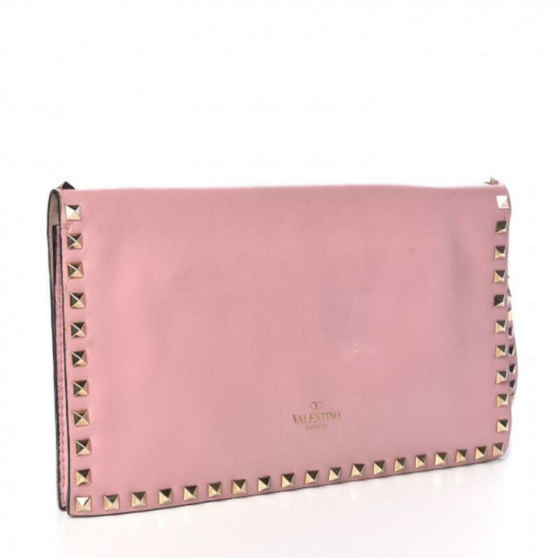 Valentino Clutch Rockstud Nappa Light Pink Leather Wristlet