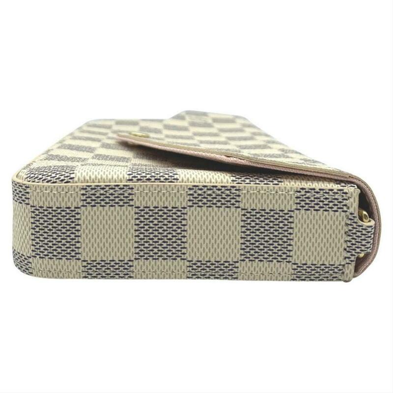 Louis Vuitton Pochette Felicie Rose Ballerine 2019 White Damier Azur Canvas