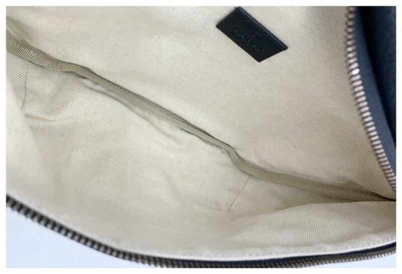 Gucci Belt Bum Retro Print Fanny Pack 80 Black Leather Messenger Bag