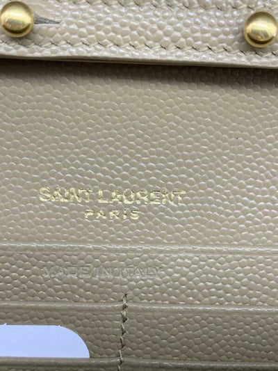 Saint Laurent Monogram Envelope Chain Wallet Medium Beige Leather Shoulder Bag