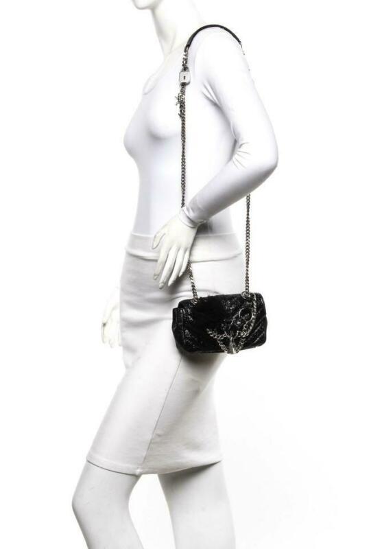 Saint Laurent Collège Mini Quilted Monogram Punk Crackled Chain Black Leather